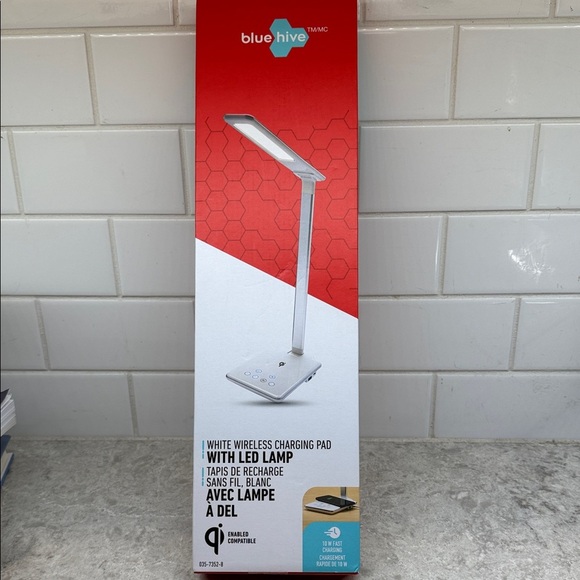 White Wireless Charging Pad with LED Lamp - Picture 1 of 5